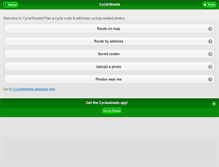 Tablet Screenshot of cyclestreets.net