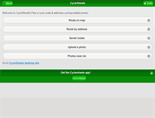 Tablet Screenshot of andover.cyclestreets.net